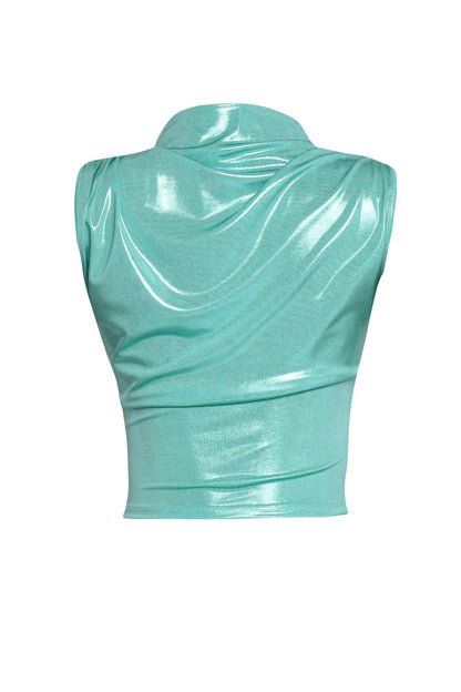 Slinky foiled sleeveless top