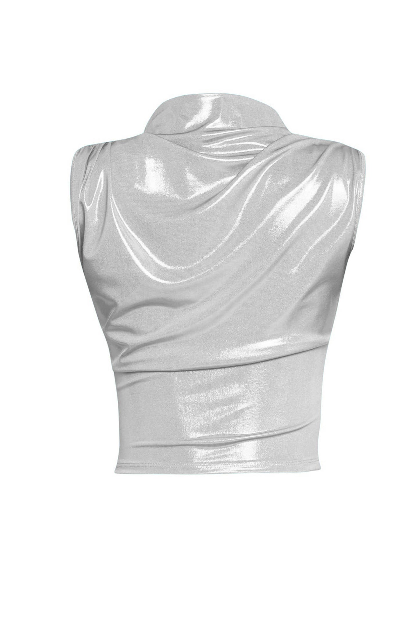 Slinky foiled sleeveless top