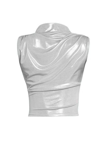 Slinky foiled sleeveless top