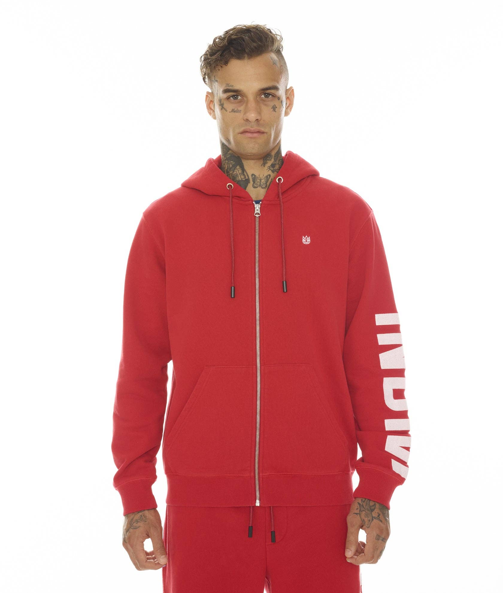 Cult of Individuality Red Zip Hoodie