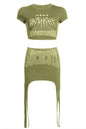 Graphic tee and skirt set
