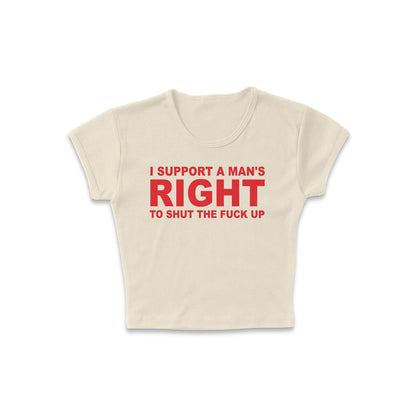 Support His Right Micro Rib Baby Tee