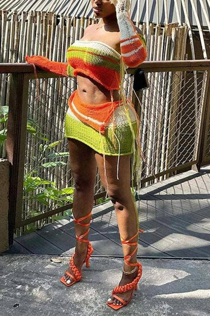 Crochet tube and skirt set
