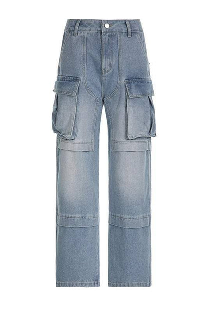Denim cargo pants women