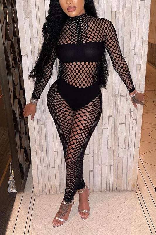 Fishnet leggings set