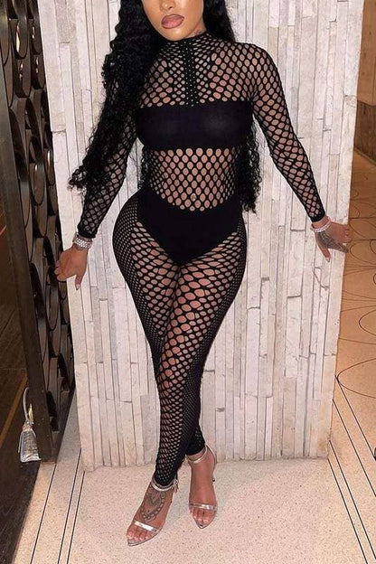Fishnet leggings set