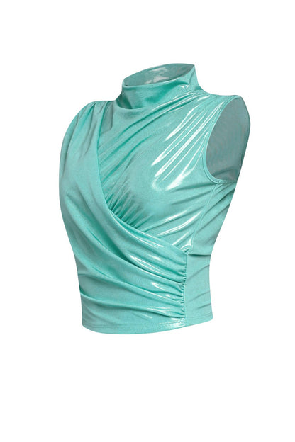 Slinky foiled sleeveless top