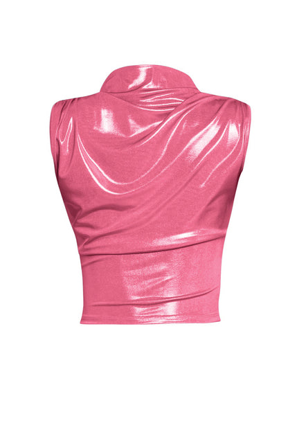 Slinky foiled sleeveless top
