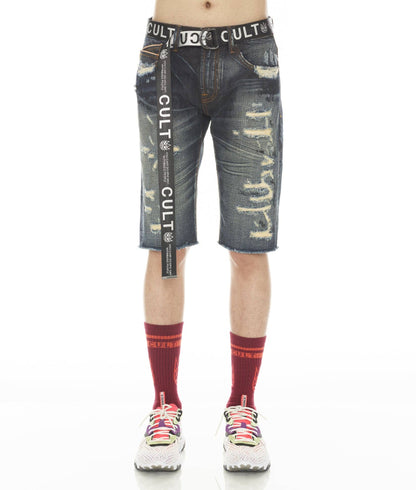 ROCKER SHORT JAPANESE SELVAGE RIDGED w/ BELT IN TARVICK