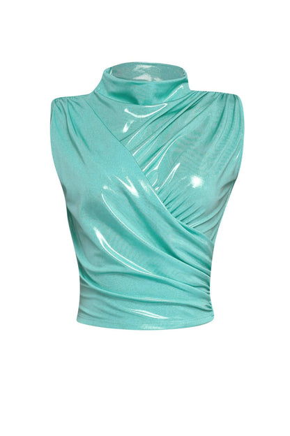 Slinky foiled sleeveless top