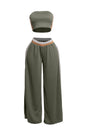 PLUS SIZE Strapless crop top and wide leg pants