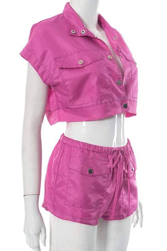 Crop shirt and shorts set