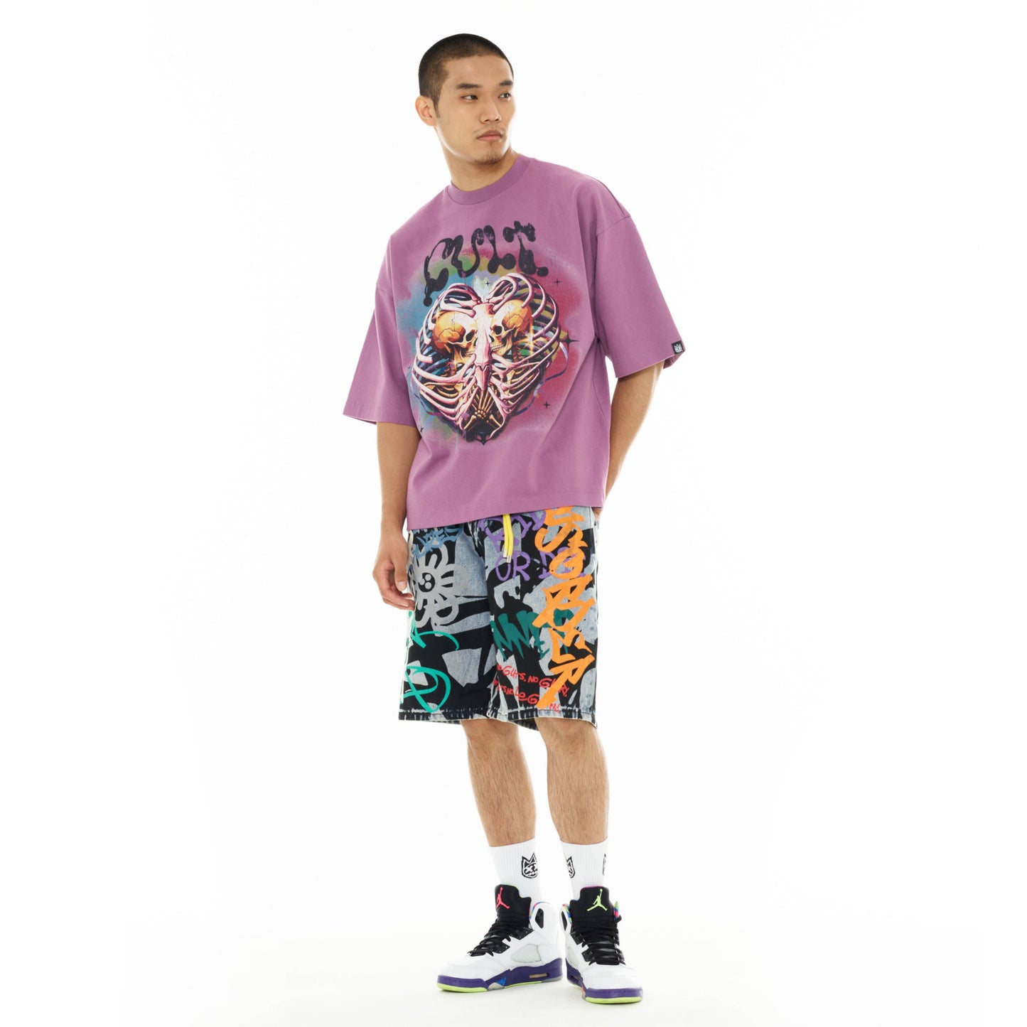 Cult's Oversized SS Tee "Til Death Do We Part" in Lavender