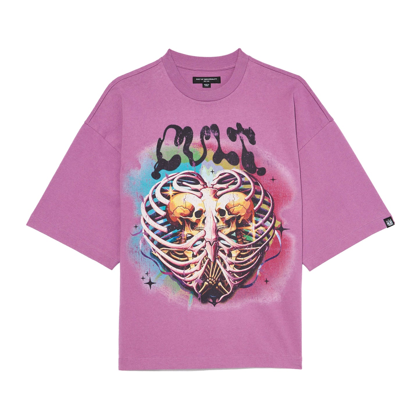 Cult's Oversized SS Tee "Til Death Do We Part" in Lavender