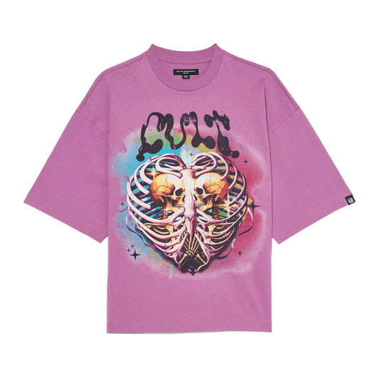 Cult's Oversized SS Tee "Til Death Do We Part" in Lavender