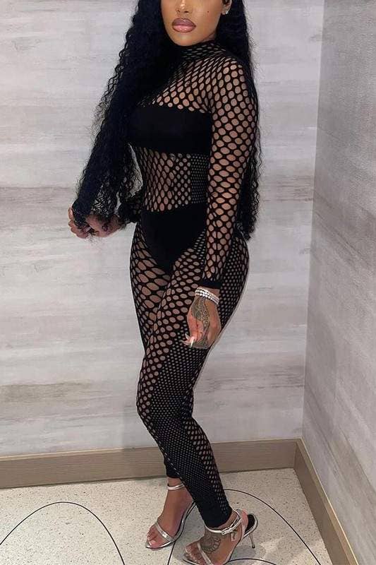 Fishnet leggings set