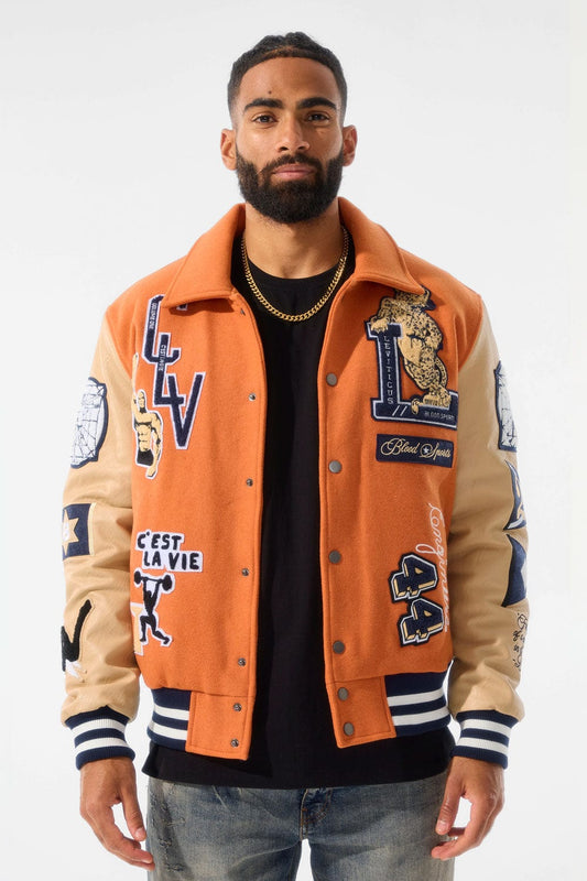 Jordan Craig Orange Varsity Jacket