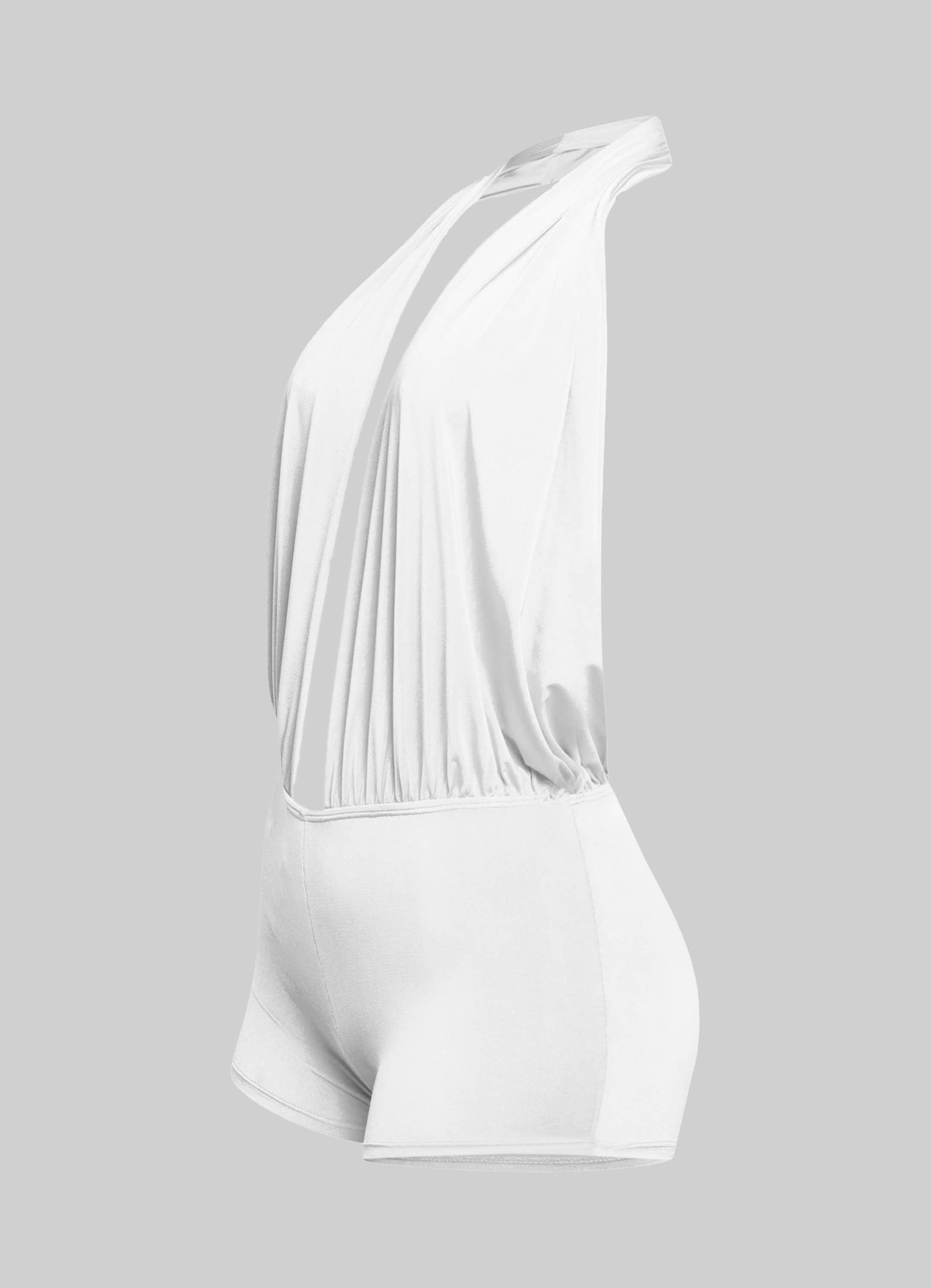 Low rise deep halter neck romper