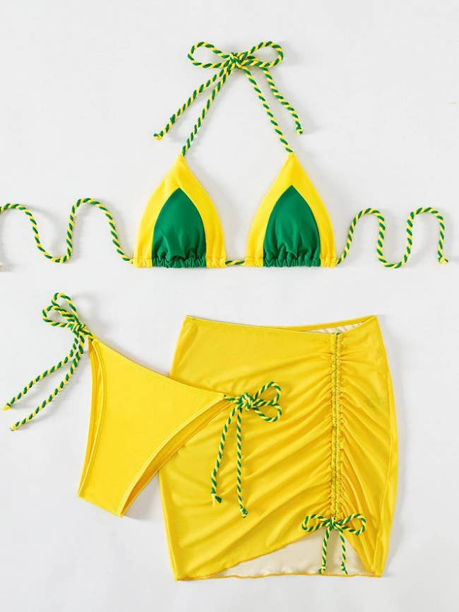 Fluorescent Bikini Set - Sexy Color Block Swimsuit_CWMW0196