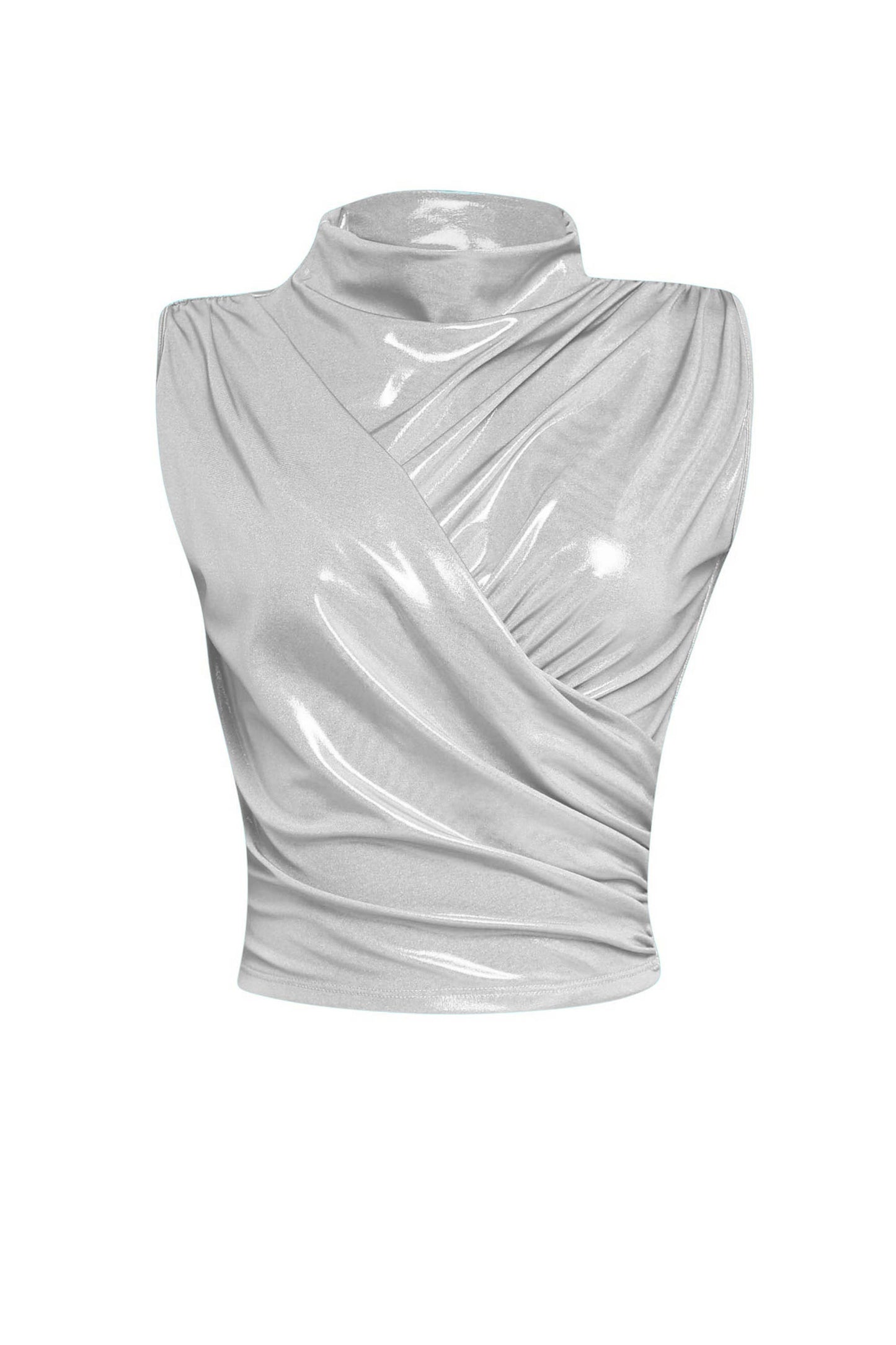 Slinky foiled sleeveless top