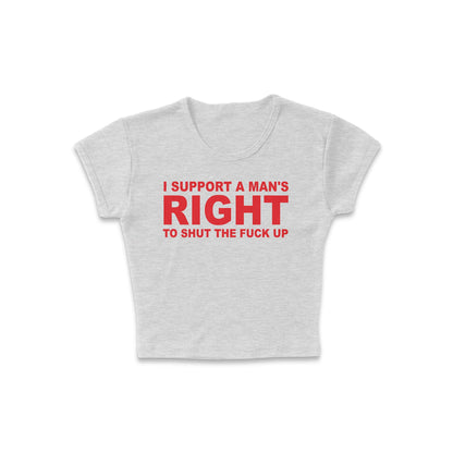 Support His Right Micro Rib Baby Tee
