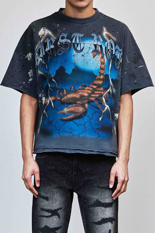 BE FIERCE THUNDER SCORPION CROPPED TEE