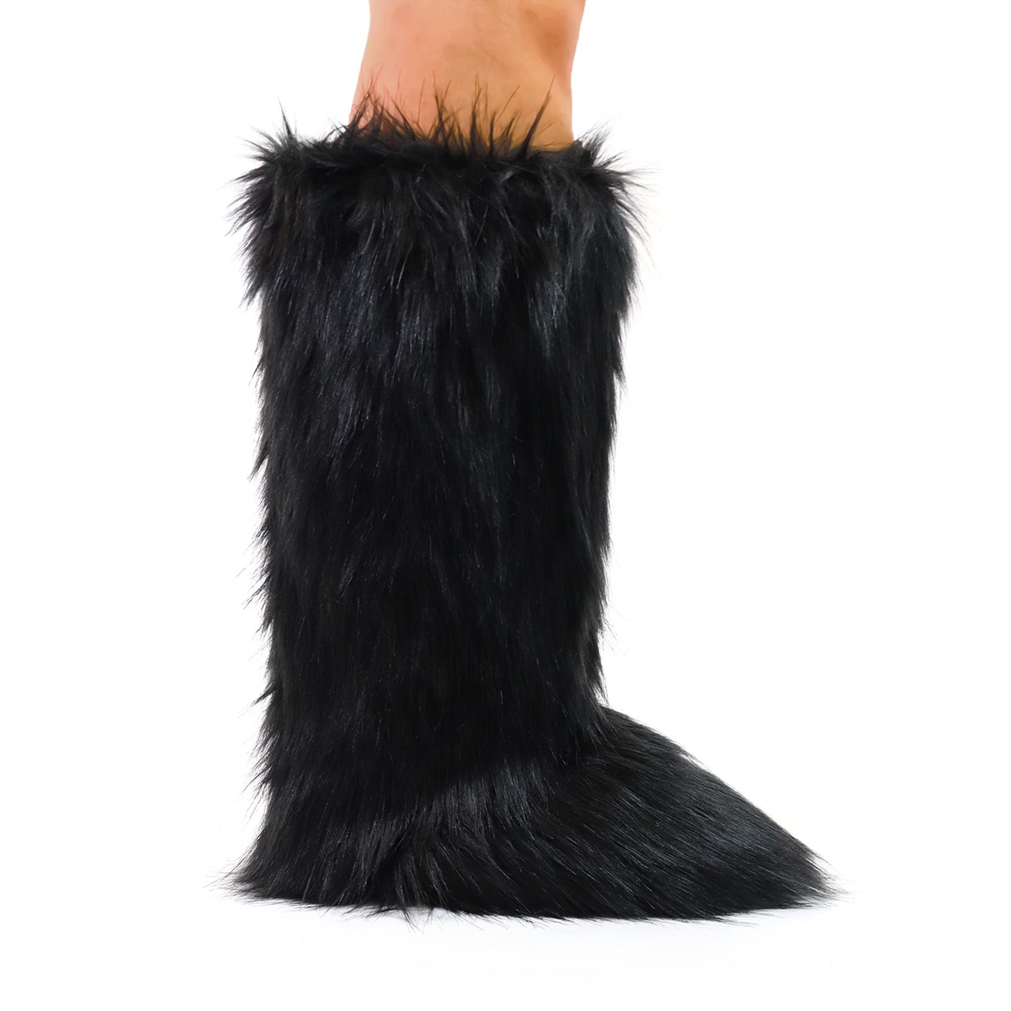 Black Mid Fur Boot