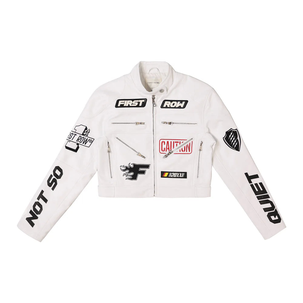 First Row White Leather Jacket