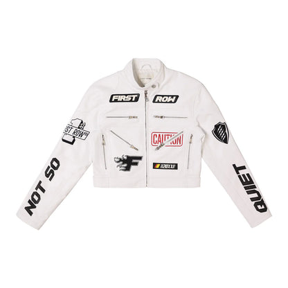 First Row White Leather Jacket
