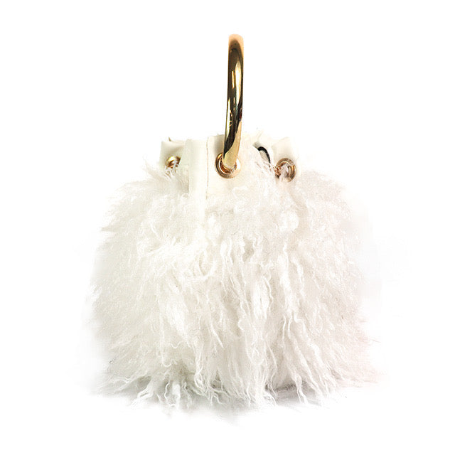Furry White Handbag