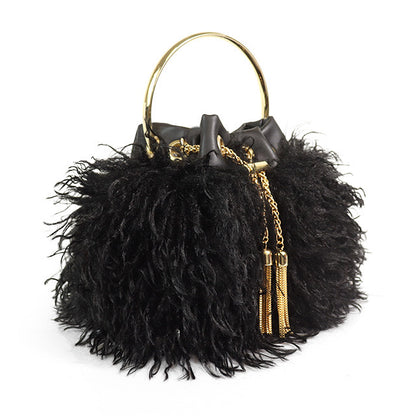 Furry Black Handbag