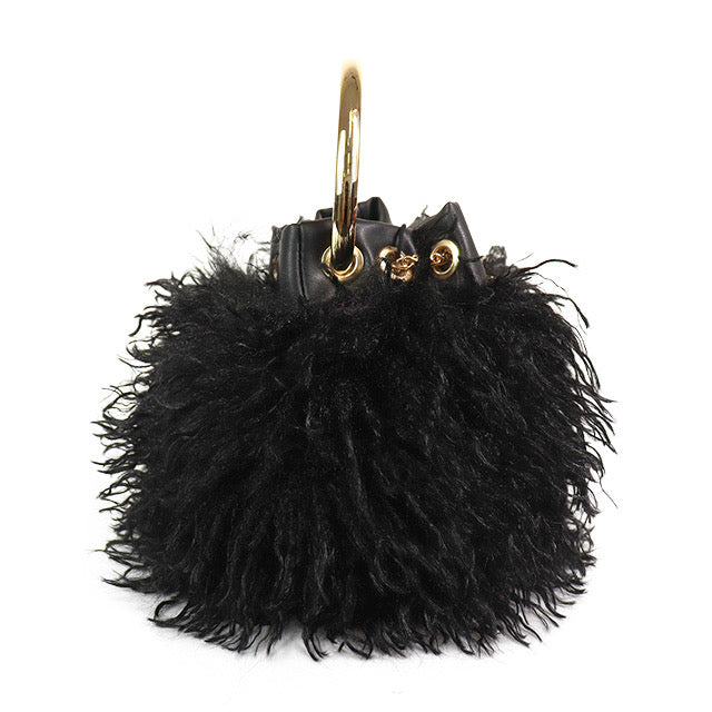 Furry Black Handbag