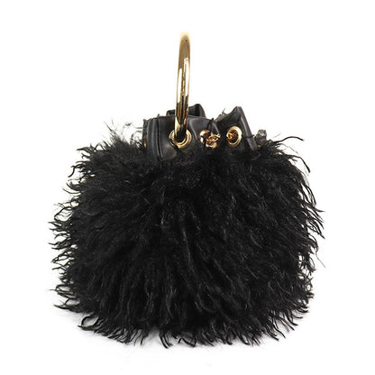 Furry Black Handbag