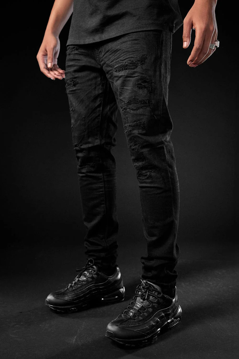 Black ripped Ross jeans