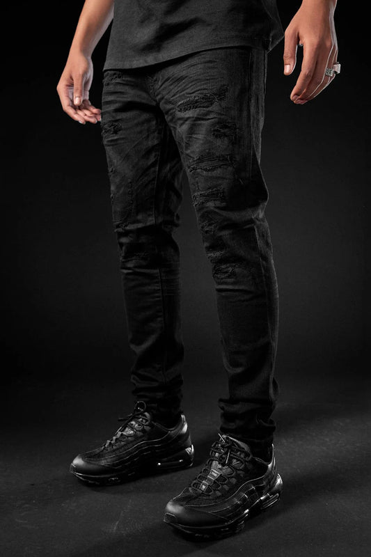 Black ripped Ross jeans