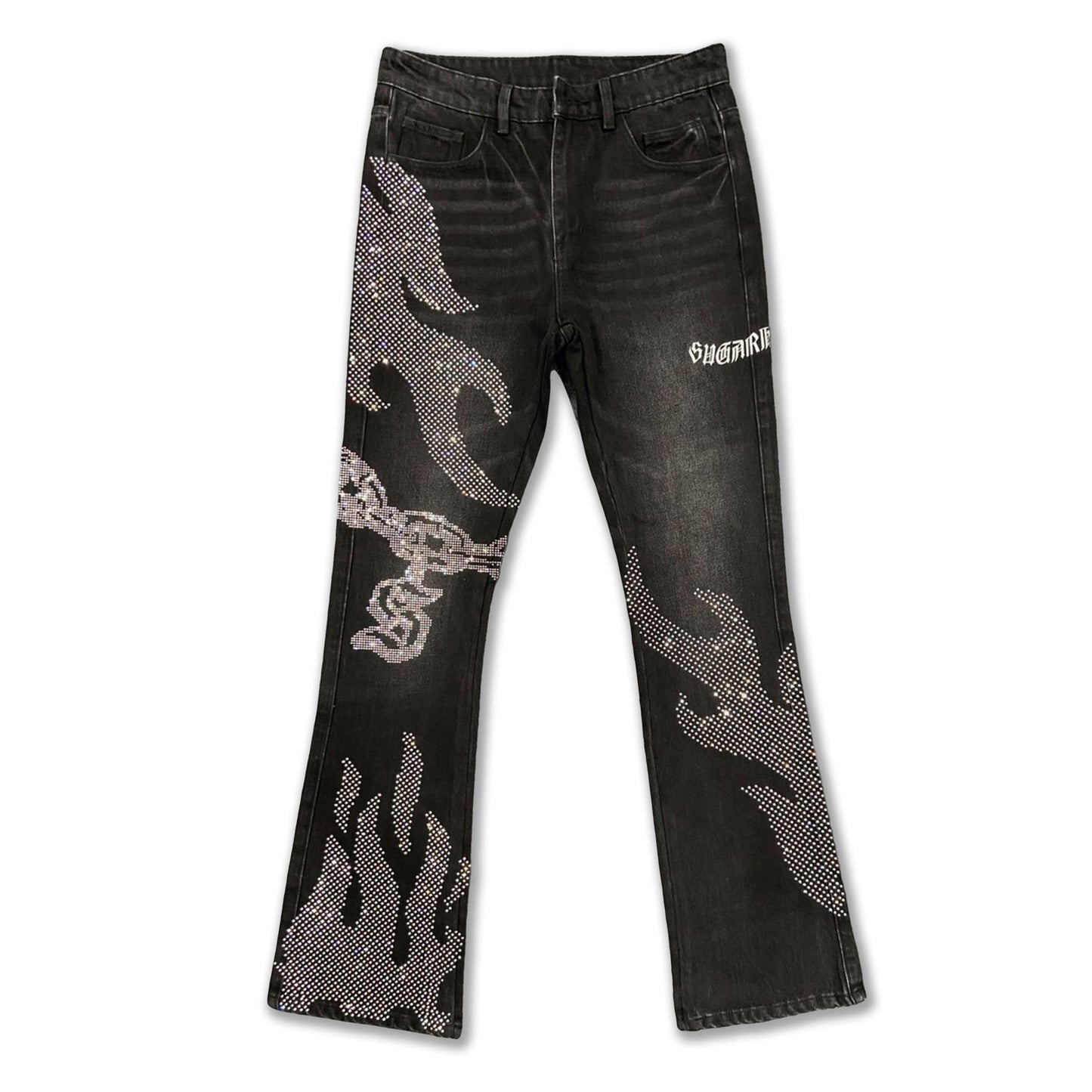 Sugarhill "BURN PIT" RHINESTONE STACKED JEANS