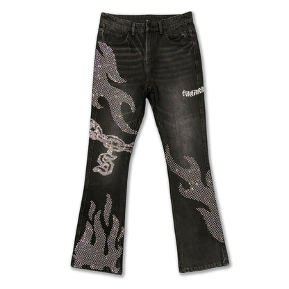 Sugarhill "BURN PIT" RHINESTONE STACKED JEANS