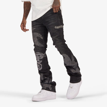 Sugarhill "BURN PIT" RHINESTONE STACKED JEANS