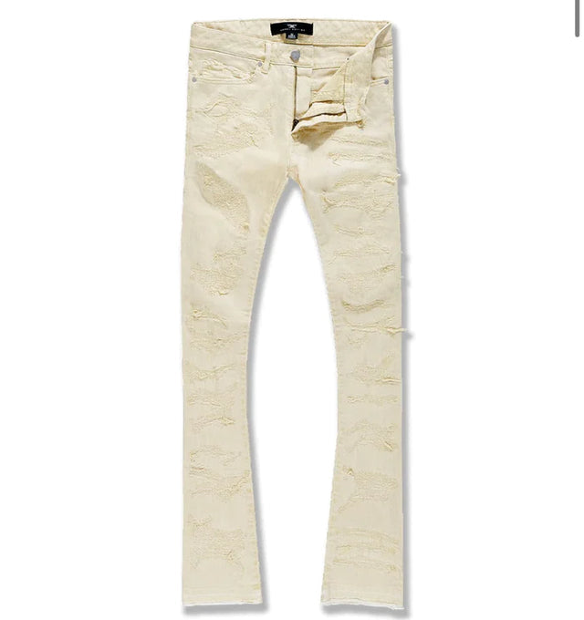 Jordan Craig Cream Martin Stacked Jeans