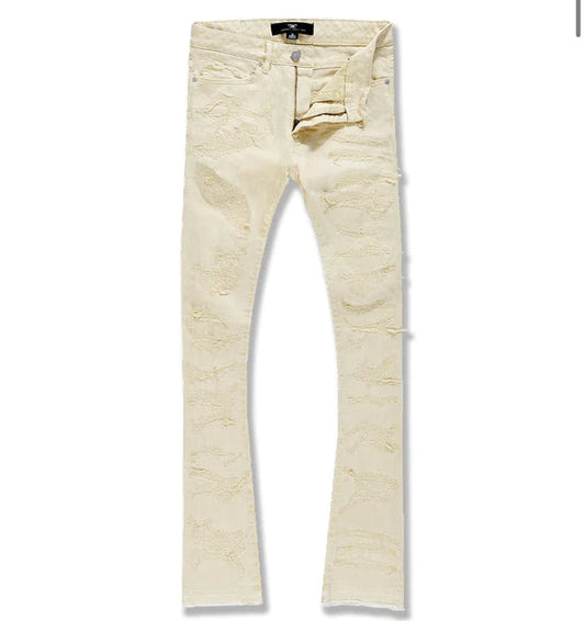 Jordan Craig Cream Martin Stacked Jeans