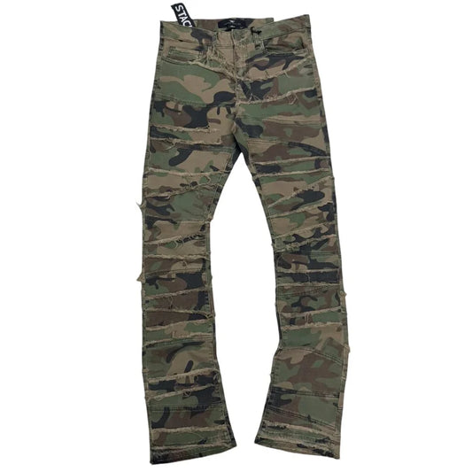 Jordan Craig Vintage Camo Shredded Stacked Jeans