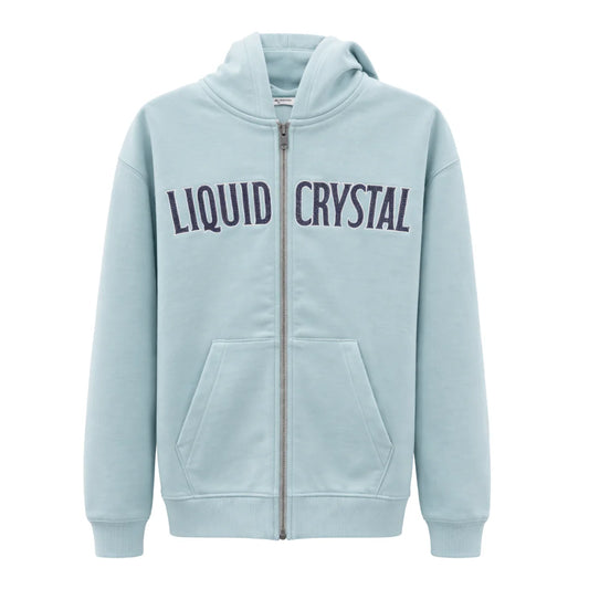 Liquid Crystal Sky Blue Zip Up Hoodie