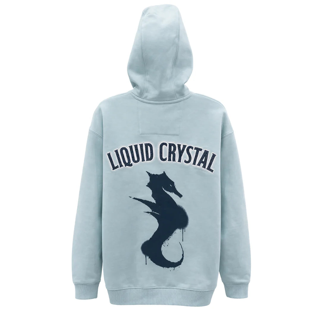 Liquid Crystal Sky Blue Zip Up Hoodie