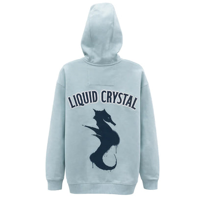 Liquid Crystal Sky Blue Zip Up Hoodie