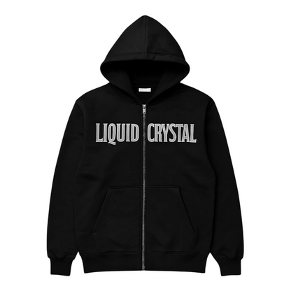 Liquid Crystal Black Zip Up Hoodie