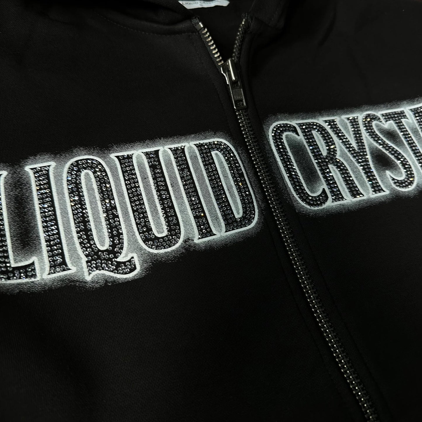 Liquid Crystal Black Zip Up Hoodie
