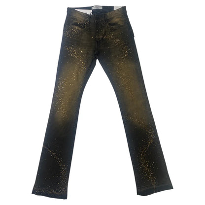 Liquid Crystal Copper Black Rhinestone Jeans