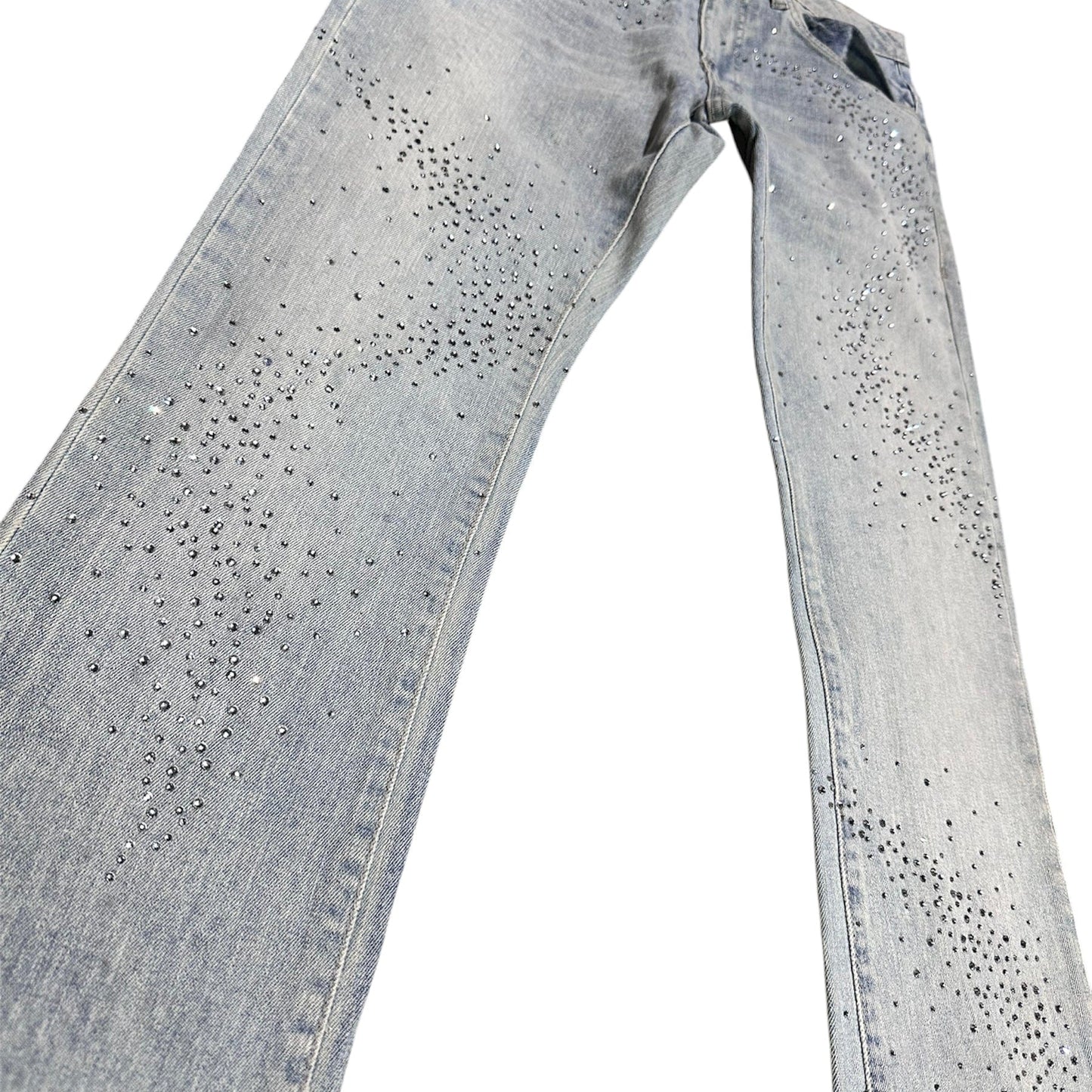 Liquid Crystal Ice Antique Rhinestone Jeans