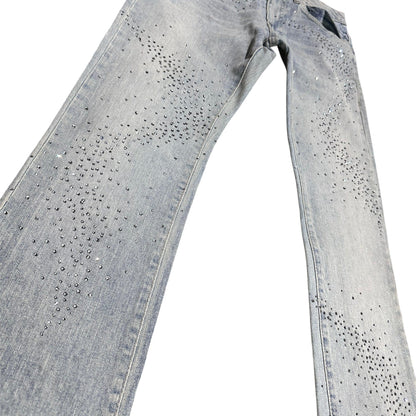 Liquid Crystal Ice Antique Rhinestone Jeans