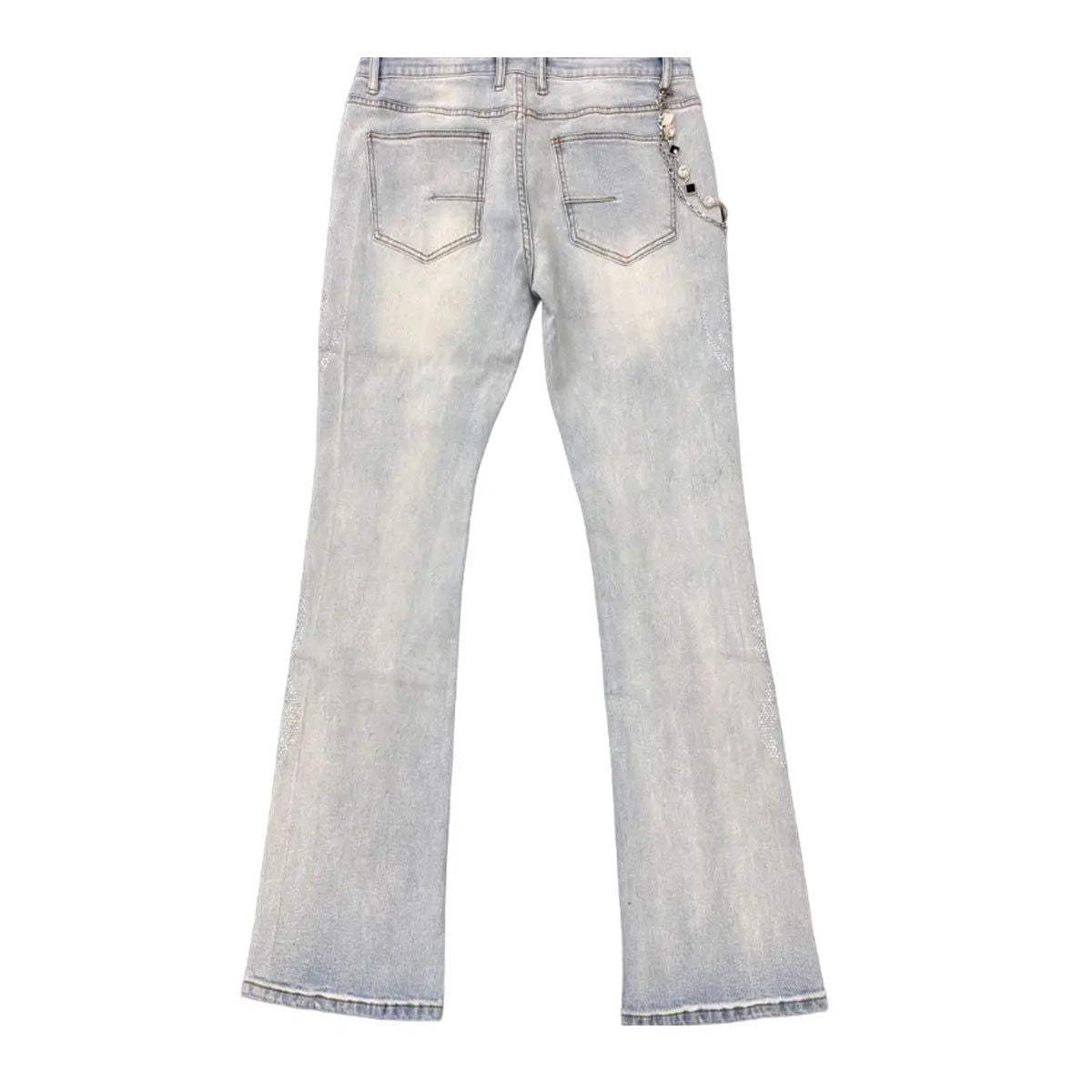 Premium Milano Tribo Clear Stone Stacked Flare Jeans
